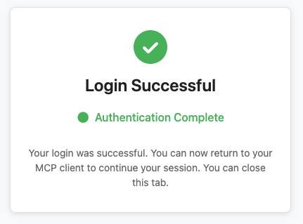 Login successful